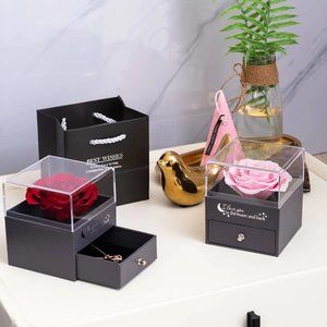 Real Rose Flower,gift for woman Valentine's Day Wedding Anniversary, jewelry box